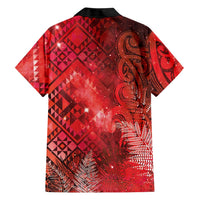 Aotearoa Taniko Matariki Family Matching Off Shoulder Short Dress and Hawaiian Shirt Cosmic Red