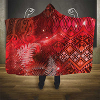 Aotearoa Taniko Matariki Hooded Blanket Cosmic Red