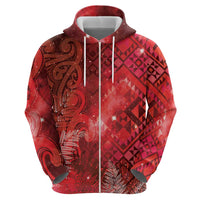 Aotearoa Taniko Matariki Hoodie Cosmic Red