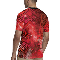 Aotearoa Taniko Matariki Rugby Jersey Cosmic Red