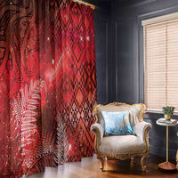 Aotearoa Taniko Matariki Window Curtain Cosmic Red