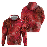 Aotearoa Taniko Matariki Zip Hoodie Cosmic Red