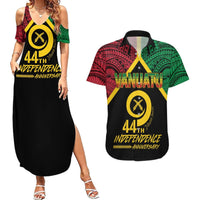 Vanuatu 44th Independence Anniversary Couples Matching Summer Maxi Dress and Hawaiian Shirt LT7 Colorful - Polynesian Pride