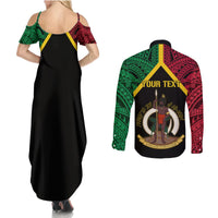Vanuatu 44th Independence Anniversary Couples Matching Summer Maxi Dress and Long Sleeve Button Shirt LT7 - Polynesian Pride