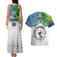 Malampa Fiji Day Couples Matching Tank Maxi Dress and Hawaiian Shirt Gradient Style