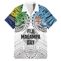 Malampa Fiji Day Family Matching Tank Maxi Dress and Hawaiian Shirt Gradient Style