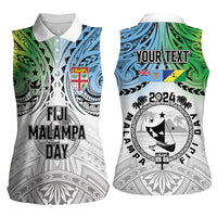 Malampa Fiji Day Women Sleeveless Polo Shirt Gradient Style