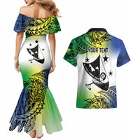 Malampa Day Couples Matching Mermaid Dress and Hawaiian Shirt Emblem Gradient Style LT7 - Polynesian Pride