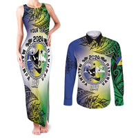 Malampa Day Couples Matching Tank Maxi Dress and Long Sleeve Button Shirt Emblem Gradient Style LT7 Colorful - Polynesian Pride
