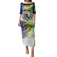 Malampa Day Puletasi Emblem Gradient Style LT7 Long Dress Colorful - Polynesian Pride