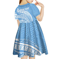 Tonga Apifo'ou Kolisi Personalized Kid Short Sleeve Dress Ngatu Tokelaufeletoa Motifs LT7 - Polynesian Pride