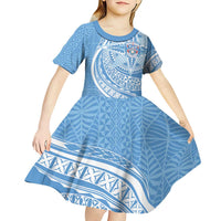 Tonga Apifo'ou Kolisi Personalized Kid Short Sleeve Dress Ngatu Tokelaufeletoa Motifs LT7 - Polynesian Pride