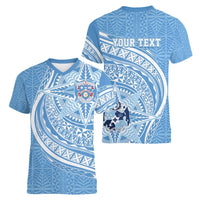 Tonga Apifo'ou Kolisi Personalized Women V-Neck T-Shirt Ngatu Tokelaufeletoa Motifs