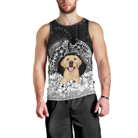 Personalised Dog Men Tank Top Golden Retriever With Polynesian Tapa Arch LT7 - Polynesian Pride
