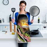 Hawaii Mokihana Mix Pikake Leis Mahalo 'Olelo Apron Black LT7 - Polynesian Pride