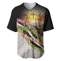 Hawaii Mokihana Mix Pikake Leis Mahalo 'Olelo Baseball Jersey Black LT7 Black - Polynesian Pride