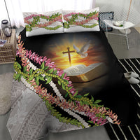 Hawaii Mokihana Mix Pikake Leis Mahalo 'Olelo Bedding Set Black LT7 - Polynesian Pride
