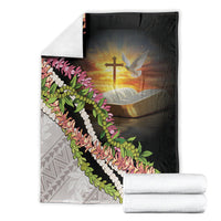 Hawaii Mokihana Mix Pikake Leis Mahalo 'Olelo Blanket Black LT7 - Polynesian Pride