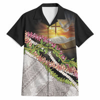 Hawaii Mokihana Mix Pikake Leis Mahalo 'Olelo Hawaiian Shirt Black LT7 Black - Polynesian Pride