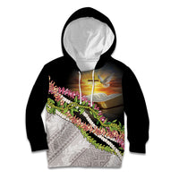 Hawaii Mokihana Mix Pikake Leis Mahalo 'Olelo Kid Hoodie Black LT7 Hoodie Black - Polynesian Pride