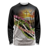 Hawaii Mokihana Mix Pikake Leis Mahalo 'Olelo Long Sleeve Shirt Black LT7 Unisex Black - Polynesian Pride