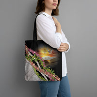 Hawaii Mokihana Mix Pikake Leis Mahalo 'Olelo Tote Bag Black LT7 - Polynesian Pride