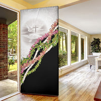 Hawaii Mokihana Mix Pikake Leis Mahalo 'Olelo Door Cover White Tapa LT7 - Polynesian Pride