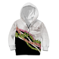 Hawaii Mokihana Mix Pikake Leis Mahalo 'Olelo Kid Hoodie White Tapa LT7 Zip Hoodie White - Polynesian Pride