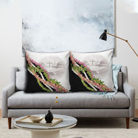 Hawaii Mokihana Mix Pikake Leis Mahalo 'Olelo Pillow Cover White Tapa LT7 - Polynesian Pride