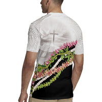Hawaii Mokihana Mix Pikake Leis Mahalo 'Olelo Rugby Jersey White Tapa LT7 - Polynesian Pride