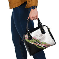 Hawaii Mokihana Mix Pikake Leis Mahalo 'Olelo Shoulder Handbag White Tapa LT7 - Polynesian Pride