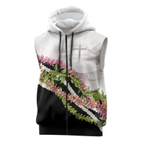 Hawaii Mokihana Mix Pikake Leis Mahalo 'Olelo Sleeveless Zip Hoodie White Tapa LT7 White - Polynesian Pride