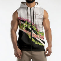 Hawaii Mokihana Mix Pikake Leis Mahalo 'Olelo Sleeveless Zip Hoodie White Tapa LT7 - Polynesian Pride