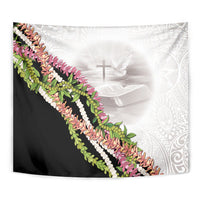 Hawaii Mokihana Mix Pikake Leis Mahalo 'Olelo Tapestry White Tapa LT7 - Polynesian Pride
