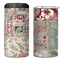 Aloha Hawaii Pastel Christmas Patchwork 4 in 1 Can Cooler Tumbler Classic Style - Polynesian Pride