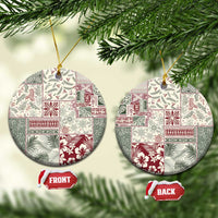 Aloha Hawaii Pastel Christmas Patchwork Ceramic Ornament Classic Style - Polynesian Pride