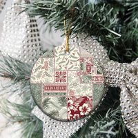 Aloha Hawaii Pastel Christmas Patchwork Ceramic Ornament Classic Style - Polynesian Pride