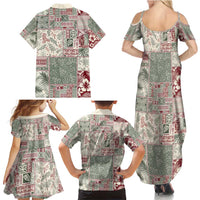 Aloha Hawaii Pastel Christmas Patchwork Family Matching Summer Maxi Dress and Hawaiian Shirt Classic Style - Polynesian Pride
