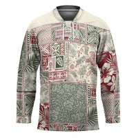 Aloha Hawaii Pastel Christmas Patchwork Hockey Jersey Classic Style - Polynesian Pride