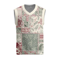 Aloha Hawaii Pastel Christmas Patchwork Christmas Knitted V-Neck Vest Classic Style - Polynesian Pride