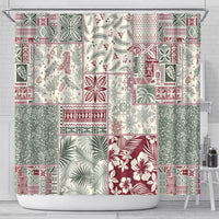 Aloha Hawaii Pastel Christmas Patchwork Shower Curtain Classic Style - Polynesian Pride