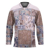 Aloha Hawaii Pastel Christmas Patchwork Hockey Jersey Rustic Style - Polynesian Pride