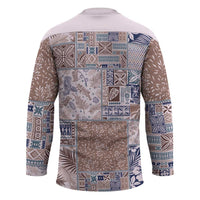 Aloha Hawaii Pastel Christmas Patchwork Hockey Jersey Rustic Style - Polynesian Pride