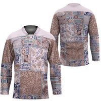 Aloha Hawaii Pastel Christmas Patchwork Hockey Jersey Rustic Style - Polynesian Pride