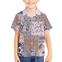 Aloha Hawaii Pastel Christmas Patchwork Kid Hawaiian Shirt Rustic Style - Polynesian Pride