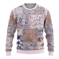 Aloha Hawaii Pastel Christmas Patchwork Ugly Christmas Sweater Rustic Style - Polynesian Pride