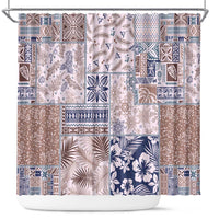 Aloha Hawaii Pastel Christmas Patchwork Shower Curtain Rustic Style - Polynesian Pride