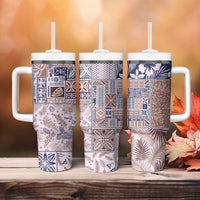 Aloha Hawaii Pastel Christmas Patchwork Tumbler With Handle Rustic Style - Polynesian Pride