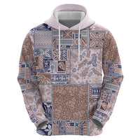 Aloha Hawaii Pastel Christmas Patchwork Zip Hoodie Rustic Style - Polynesian Pride