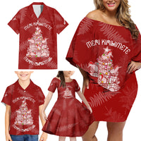 New Zealand Christmas Family Matching Off Shoulder Short Dress and Hawaiian Shirt Silver Fern Mix Kiwi Bird Ver02 LT7 - Polynesian Pride